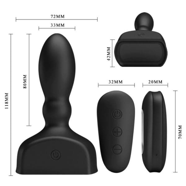 MR PLAY - BLACK INFLATABLE ANAL PLUG REMOTE CONTROL 5